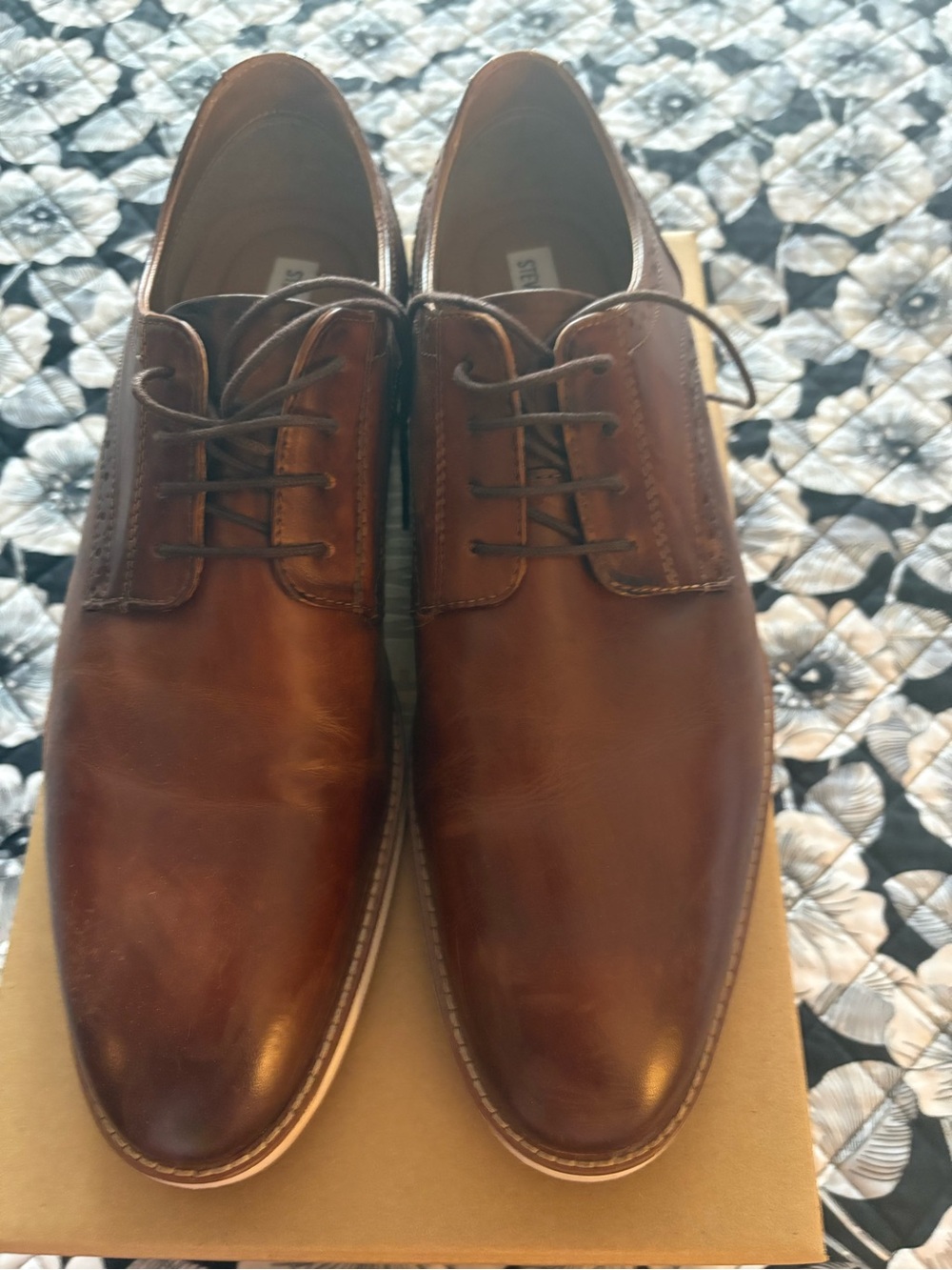 Steve Madden Men's Brown Leather Derby Shoes